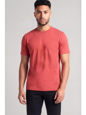 Vionna Erkek Desenli Bisiklet Yaka Kısa Kol Kırmızı T-Shirt 50559754-615
