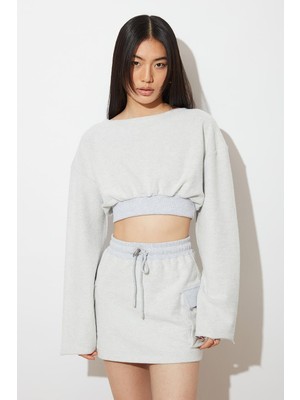 Vionna Lastikli Crop Sweatshirt