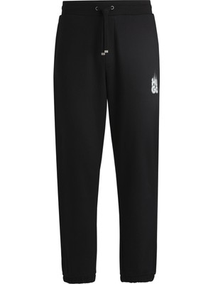Vionna Hugo Erkek Dilbero Pamuklu Polar Eşofman Altları Duman Efektli Logo, BLACK001, Xl