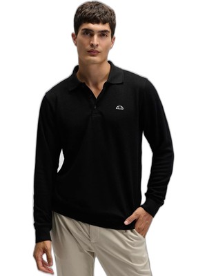 Vionna Ellesse Logolu Pamuklu Regular Fit Düğmeli Polo Yaka Sweat Erkek Polo Yaka Sweat EM607