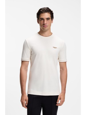 Vionna Erkek Kısa Kol Pamuklu Regular Fit Ekru T-Shirt 50575011-118
