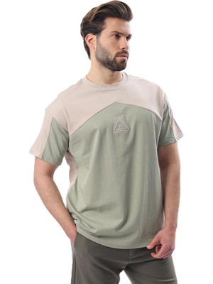 Vionna Madmext Bej Overfit Garnili Erkek T-Shirt E7104,BEJ S