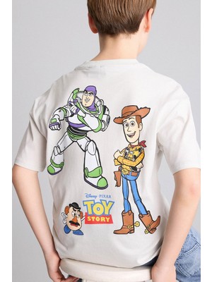 Vionna DEFACTO%100 Pamuk Toy Story Sırt Baskılı Oversize Bisiklet Yaka Kısa Kollu Tişört Erkek Çocuk H3509A826SM