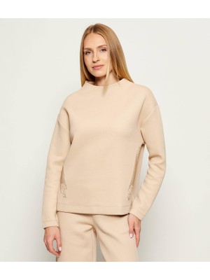 Vionna Kadın Regular Fit Dik Yaka Uzun Kollu Bej Sweatshirt 7W000524 AF13151-U1046
