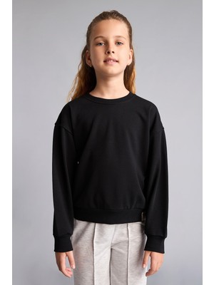 Vionna Defacto Relax Fit Bisiklet Yaka Ekru Sweatshirt Kız Çocuk E6842A826AU