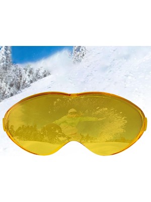 Vionna BADEM10 Bellasimo Çerçevesiz Kayak Gözlüğü Camı Lens Değiştirebilir Cam Antifog Güneş Kar Gözlük Camı Sarı