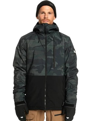 Vionna Quiksilver Mission Printed Block Erkek Gri Kayak Montu