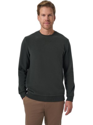 Vionna Morven Erkek Haki Trend Bisiklet Yaka Sweatshirt