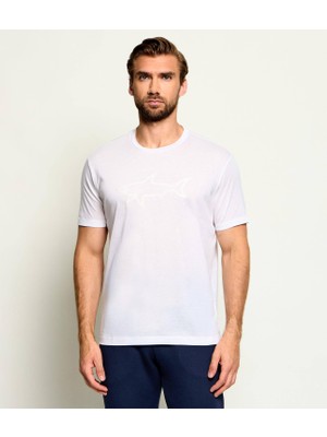 Vionna Erkek Regular Fit Yuvarlak Yakalı Logo Kabartmalı Pamuklu Kısa Kollu Beyaz T-Shirt 16311618-965