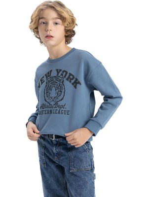 Vionna Defacto Erkek Çocuk Sweatshirt, Lt.indigo, 7-8 Jahre
