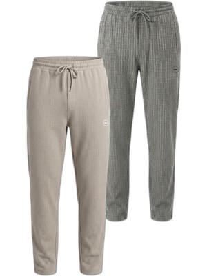 Vionna Slazenger Nıkıta 2 Li Set Erkek Siyah - Bej Eşofman Altı