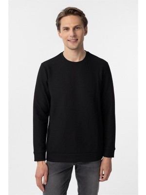 Vionna Siyah Regular Bisiklet Yaka Sweatshirt