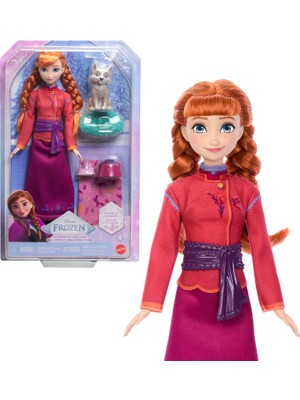 Vionna Mattel Disney Karlar Ülkesi Anna Bebek ve Yavru Kurt Figürü, Yavru Kurdun Yatağı ve Battaniyesi Dahil 4 Aksesuar, JFG17
