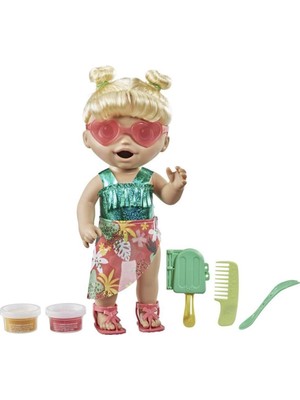 Vionna Baby Alive Bebeğimle Yaz Eğlencesi Sarışın, 10.2 x 25.4 x 35.6, Aksesuarlar ile