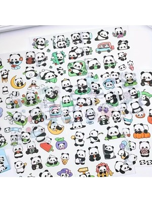Vionna Kolbi Craft 1 Sayfa 20 Adet Şeffaf Panda Sticker Sevimli Kawaii