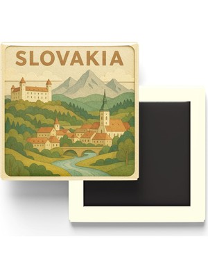 Vionna Slovakya - Paper Cut Art - Baskılı Buzdolap Magneti Kare - 9x9 cm