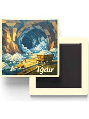 Vionna Iğdır - Tuzluca Tuz Mağaraları - Baskılı Buzdolap Magneti Kare - 9x9 cm