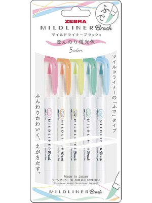Vionna Zebra Mıldlıner Brush Pen 5c-N Set