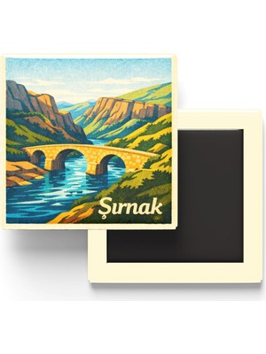 Vionna Şırnak - Kasrik Boğazı - Baskılı Buzdolap Magneti Kare - 9x9 cm