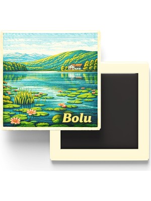 Vionna Bolu - Abant Gölü - Baskılı Buzdolap Magneti Kare - 9x9 cm