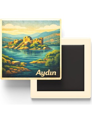 Vionna Aydın - Bafa Gölü - Baskılı Buzdolap Magneti Kare - 9x9 cm