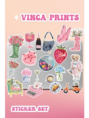 Vionna Ms Major Selection Vinca Pembe Etiket Macbook Notebook Tablet Telefon Ajanda Laptop Defter Sticker Seti