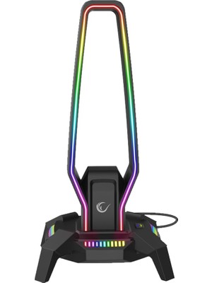 Vionna Rampage RM-H27 Igrıs Type-C Rgb Siyah Kulaklık Standı RM-H27 Igrıs Sıyah