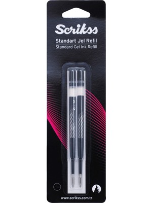 Vionna Scrikss Jumbo Jel Tükenmez Refil 2'li Blister Siyah