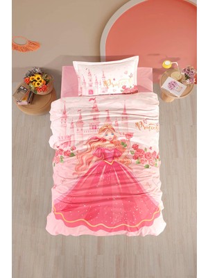 Clasy %100 Pamuk Tek Kişilik Nevresim Takımı Princess V1 Pudra