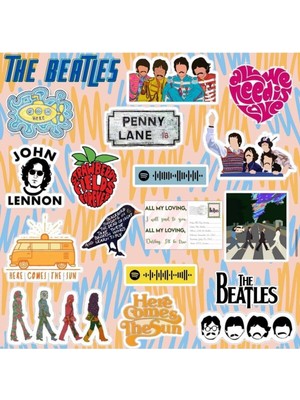 Vionna Ms Major Selection The Beatles Sticker Seti | Laptop Notebook Telefon Etiket Journal