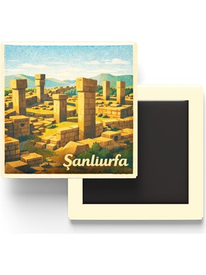 Vionna Şanlıurfa - Göbeklitepe - Baskılı Buzdolap Magneti Kare - 9x9 cm