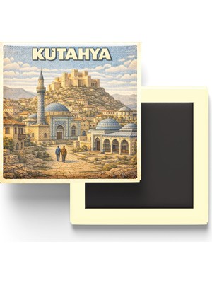 Vionna Buzdolap Magneti - Türkiye - Kütahya - Retro Tema - 9x9 cm