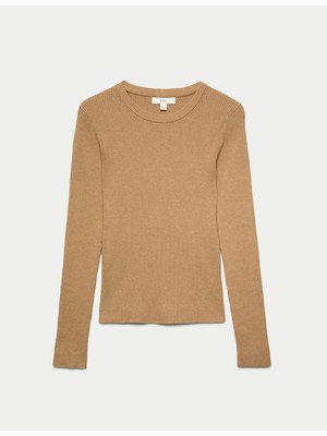Marks & Spencer Fitilli Bisiklet Yaka Slim Fit Kadın Kazak