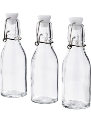 Vionna Ikea 3 Adet Cam-Vakumlu Su Şişesi 15 cl Sos-Yağ Şişesi