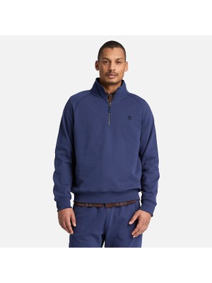 Timberland Exeter River Tree Embroidered Logo 1/4 Z Erkek Lacivert Sweatshirt TBC0YHB9AIH1