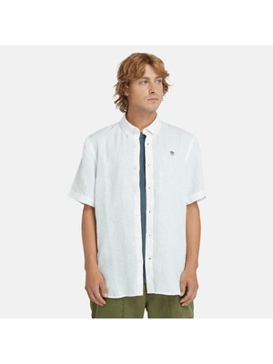 Timberland Mill Brook Linen Short Sleeve Shirt Erkek Beyaz Gömlek TB0A2DCC1001