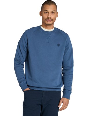 Timberland Exeter River Brushed Back Erkek Mavi Sweatshirt
