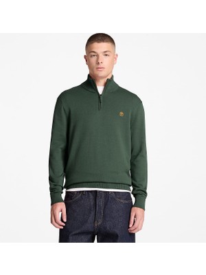 Timberland Williams River Cotton 1/4 Zip Sweater Erkek Bej Sweatshirt TBC0YHAY3981