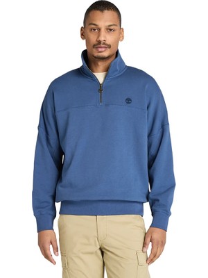 Timberland 1/4 Zip Sweatshirt Erkek Mavi Sweatshirt TB0A5MD2EYO1