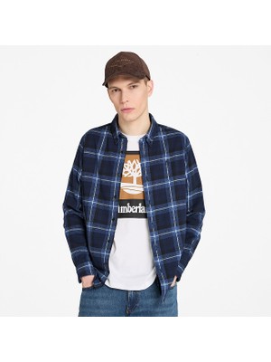 Timberland Midweight Flannel Check Shirt Erkek Koyu Mavi Gömlek TB0A44XQV821