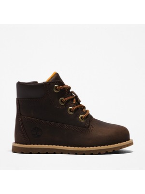 Timberland Pokey Pine Mid Lace Up With Zip Boot Çocuk Koyu Kahverengi Bot TB1A2NC39311