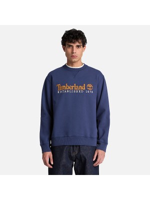 Timberland Established 1973 Embroidered Logo Bb Cre Erkek Lacivert Sweatshirt TBC0YHB7AIH1