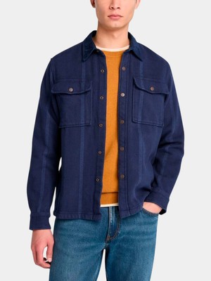 Timberland Corduroy Collar Utility Overshirt Erkek Koyu Mavi Gömlek TB0A44TN4511