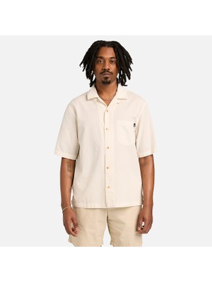 Timberland Ss Seersucker Resort Shirt Erkek Beyaz Gömlek TB0A44B5CN01