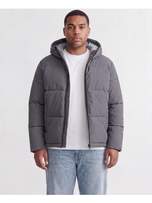 Jack & Jones Jack Jones Jjgalaxy Puffer Jacket Pls Erkek Antrasit Büyük Beden Mont 12303958-16