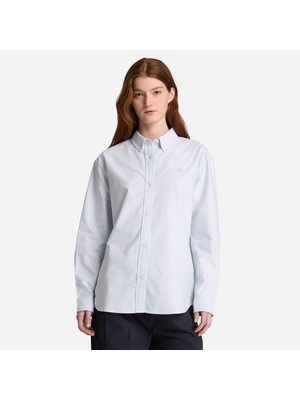 Timberland Oxford Long-Sleeves Shirt Kadin Mavi Gömlek TBC0YH59B021