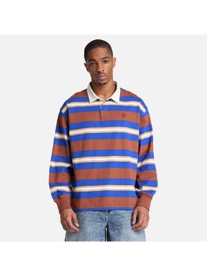 Timberland Ls Striped Rugby Polo Erkek Kahverengi Sweatshirt TBC0YHBDAIN1