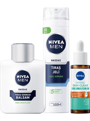 Vionna Men Erkek Tıraş Sonrası Balsam 100ML,DERMA Skin Clear Karşıtı Serum 30ML ve Tıraş Jeli 200ML