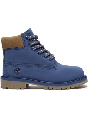 Timberland Premium 6 Inch Lace Up Waterproof Çocuk Mavi Bot