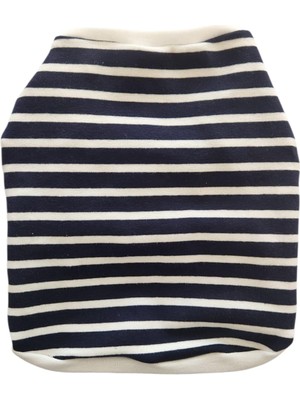 Vionna Atelyu Köpek ve Kedi Kıyafeti Lacivert Çizgili Esnek Tshirt (X-Large)